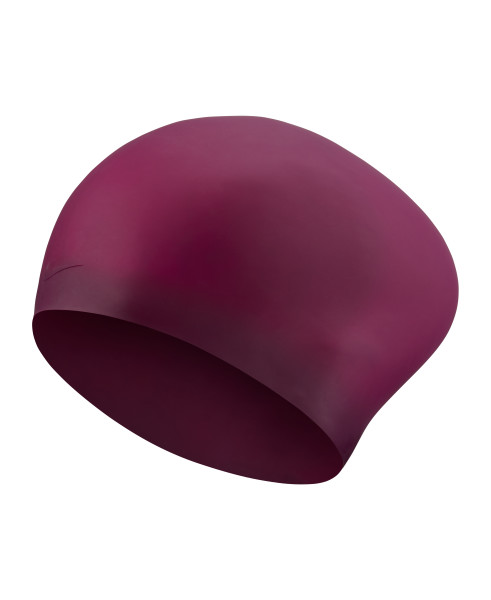 NIKE Solid Long Hair Silicone Training Cap (Night Maroon (606))